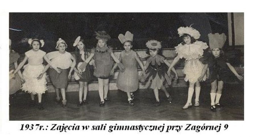 1937 rok zajęcia w sali gimnastyczne przy Zagórnej 9.