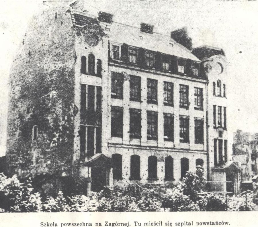 Budynek szkoły zniszczony we wrześniu 1939 roku.