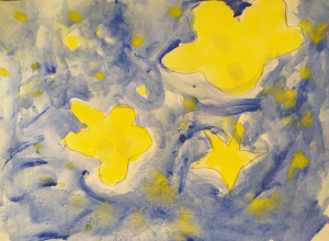 Przedstawia rozgwieżdżone nocne niebo.